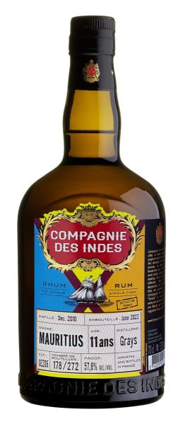 COMPAGNIE DES INDES Mauritius Grays Ex Cognac | 11YO Single Cask Rum