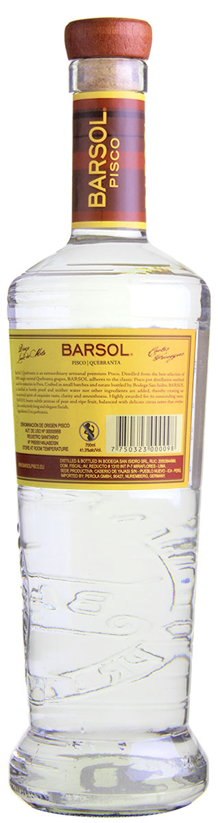 BARSOL Quebranta Pisco, 22,99€, 700ml, 41,3% vol | Perola Online-Shop