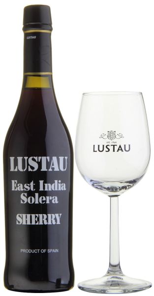 LUSTAU East India Solera Sherry in Geschenkverpackung mit Glas