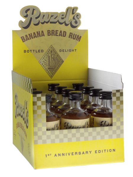 RAZEL'S Banana Bread Rum Miniaturen 12er Box