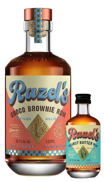 RAZEL'S Choco Brownie Rum (500ml) mit Peanut Butter Rum Miniatur (50ml)