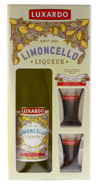 LUXARDO Limoncello Liqueur VAP mit 2 Gläsern